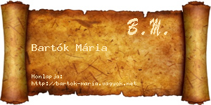 Bartók Mária névjegykártya
